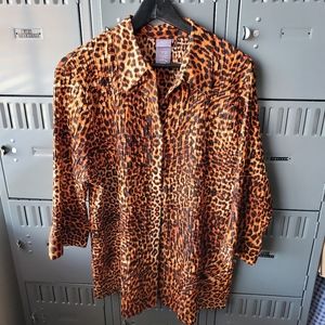 LAURA SCOTT animal print blouse size 20W